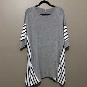 Beeson River Gray Tunic with Black and White Stripes